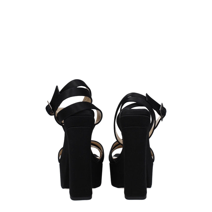 Black Satin Sandal