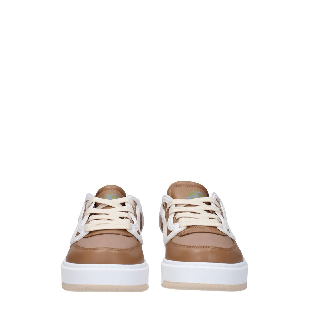 Brown Fabric Sneakers