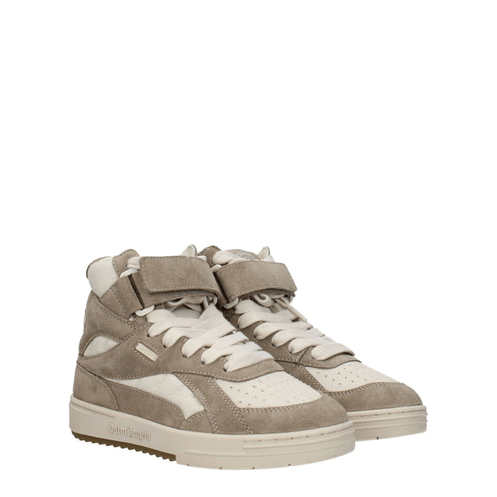 Beige Leather Sneakers