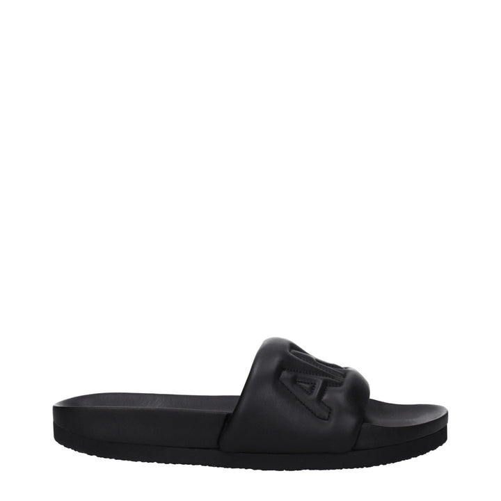 Black Leather Slipper