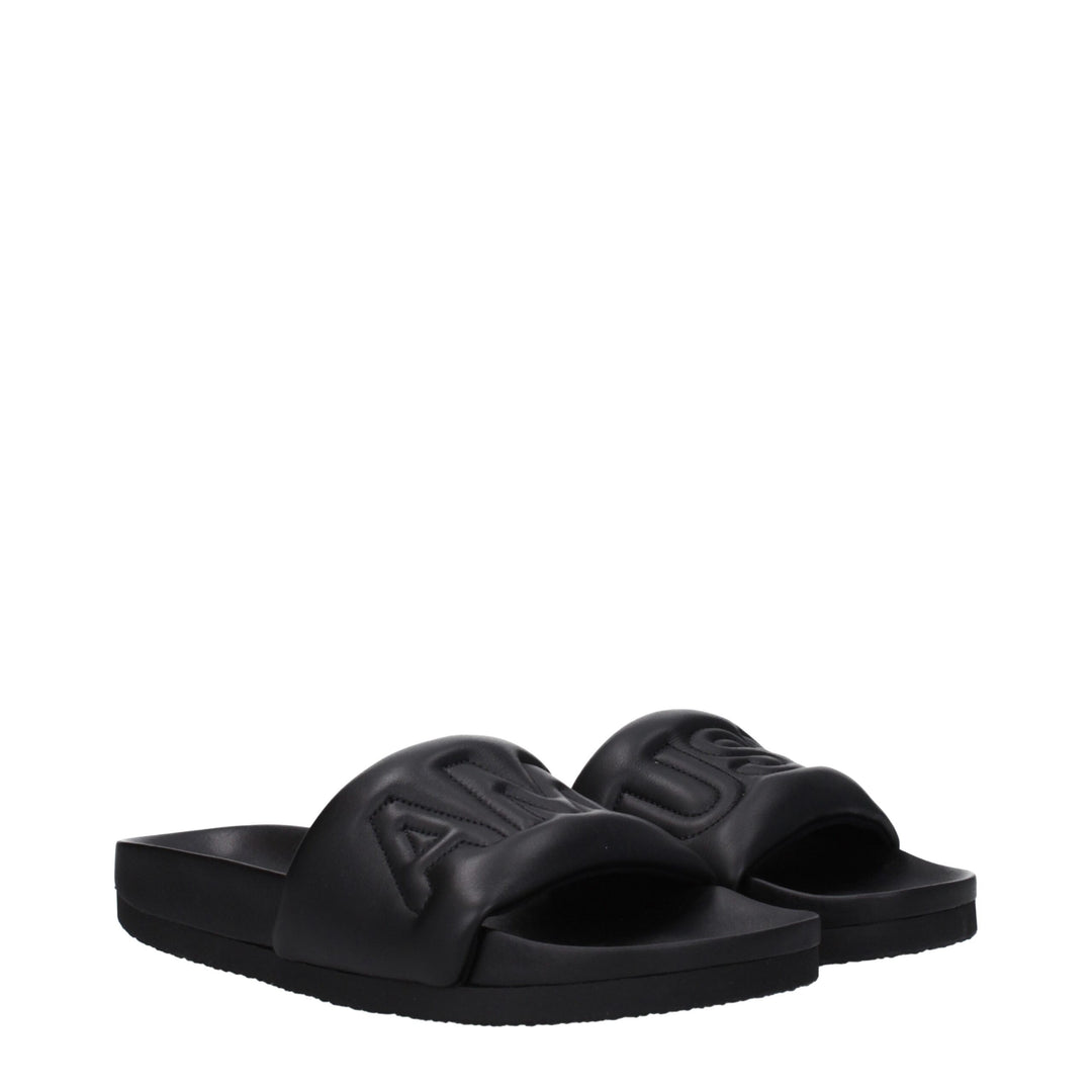 Black Leather Slipper