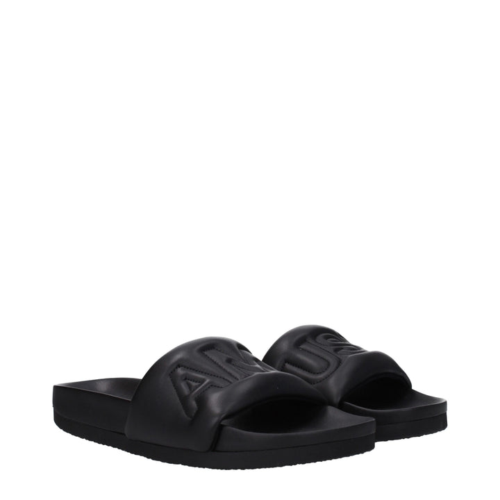 Black Leather Slipper
