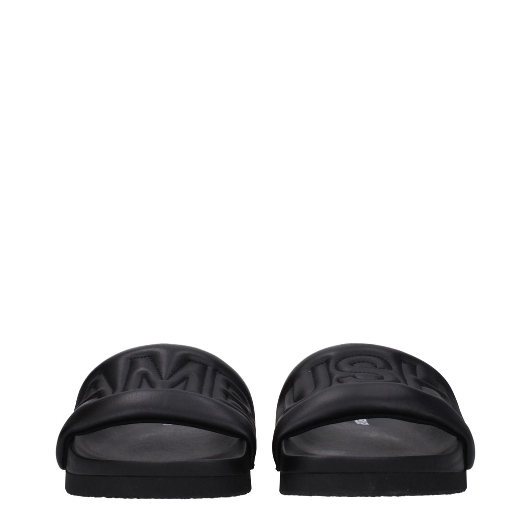 Black Leather Slipper