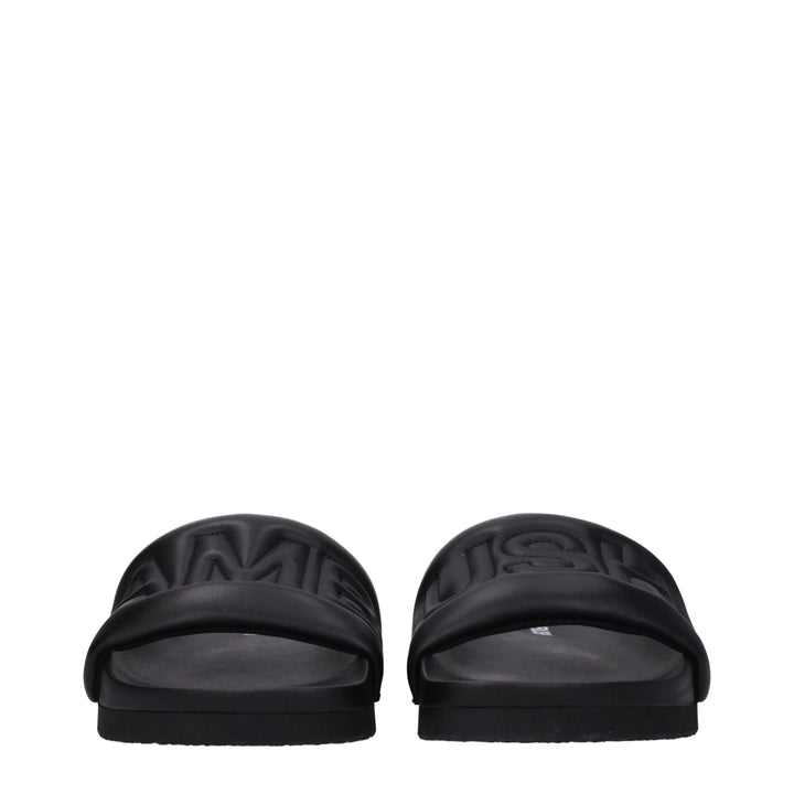 Black Leather Slipper