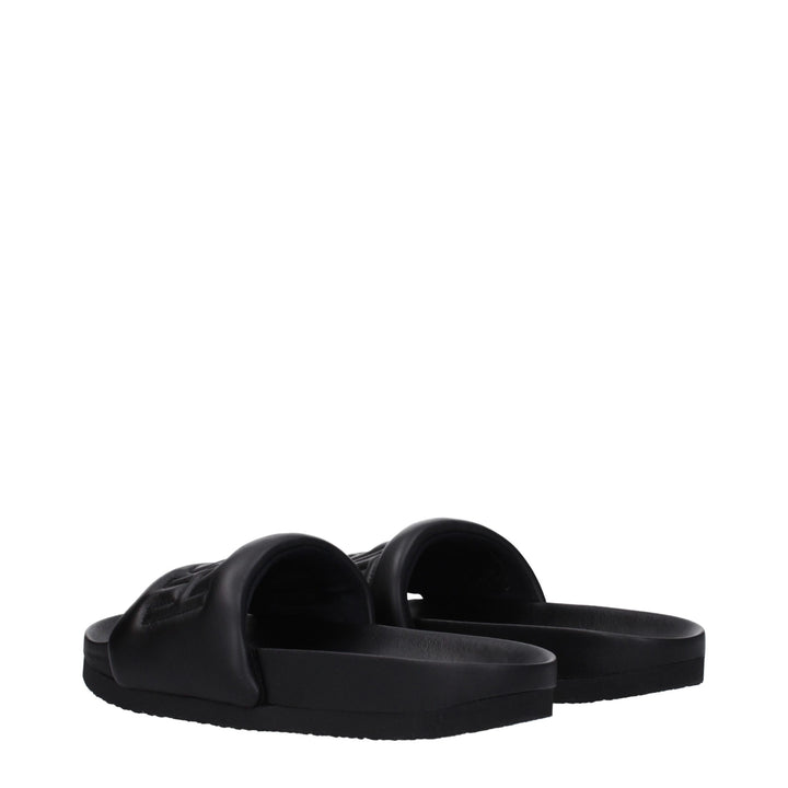 Black Leather Slipper