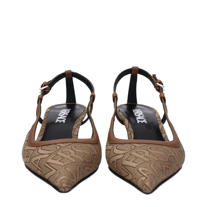 Beige Fabric Sandal