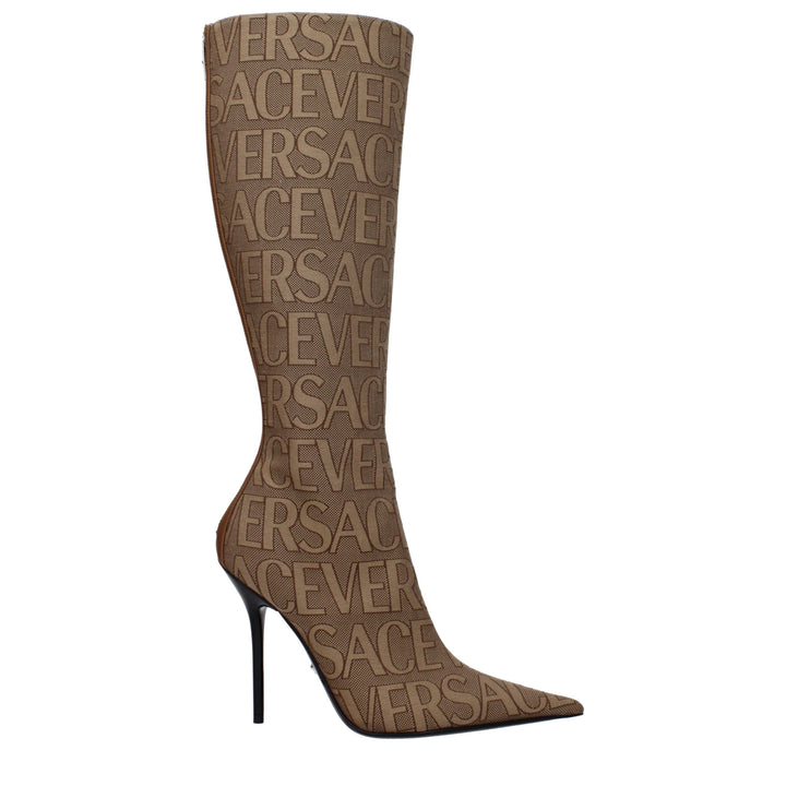 Beige Fabric Boot
