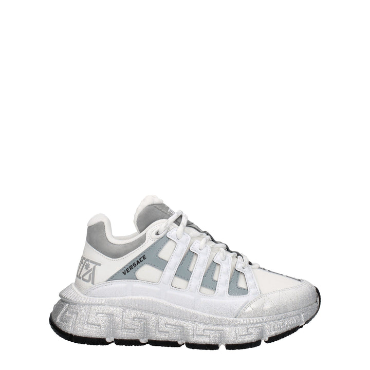 White Fabric Sneakers
