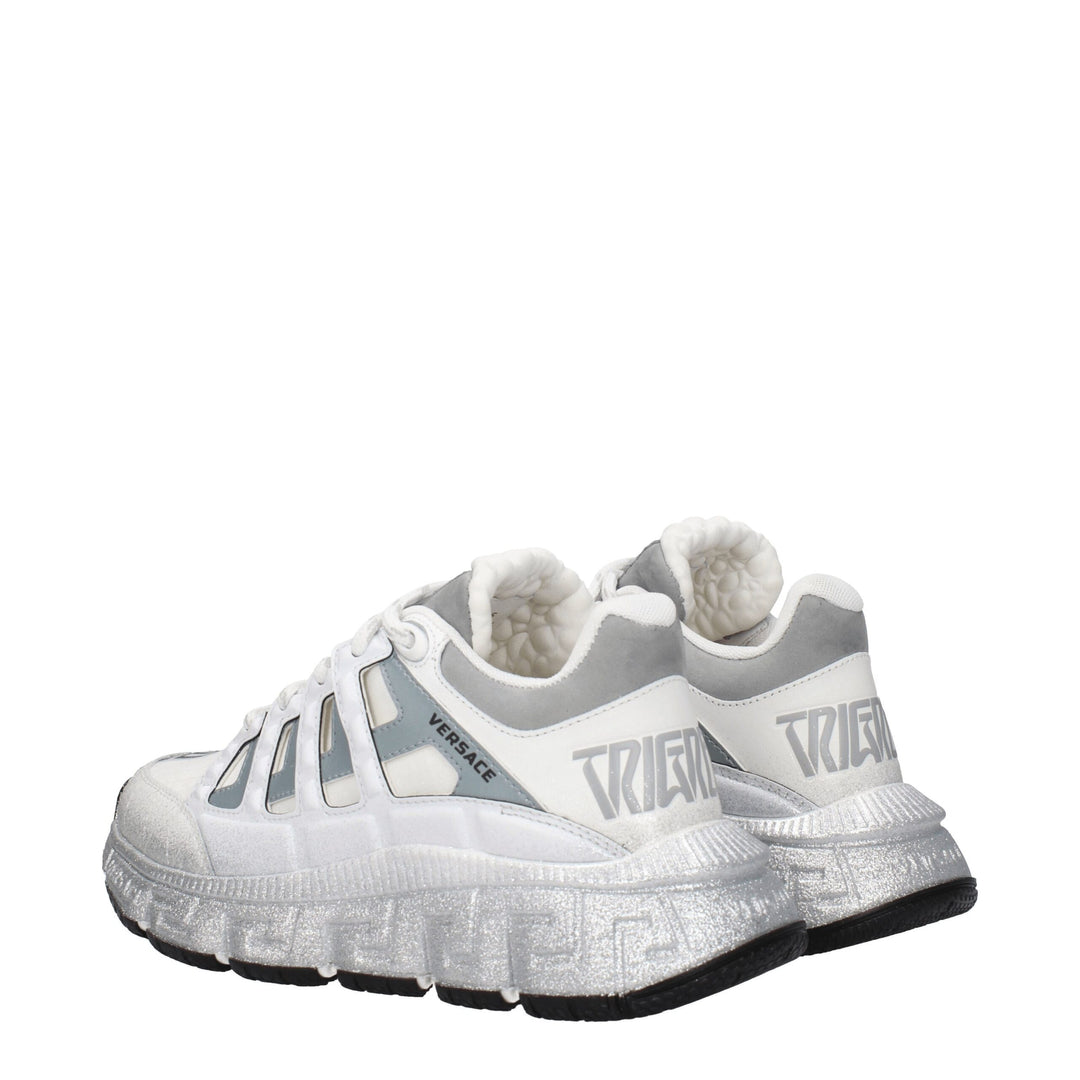 White Fabric Sneakers