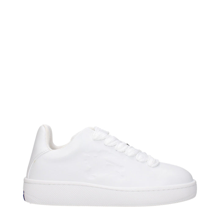 Burberry White Leather Low Tops