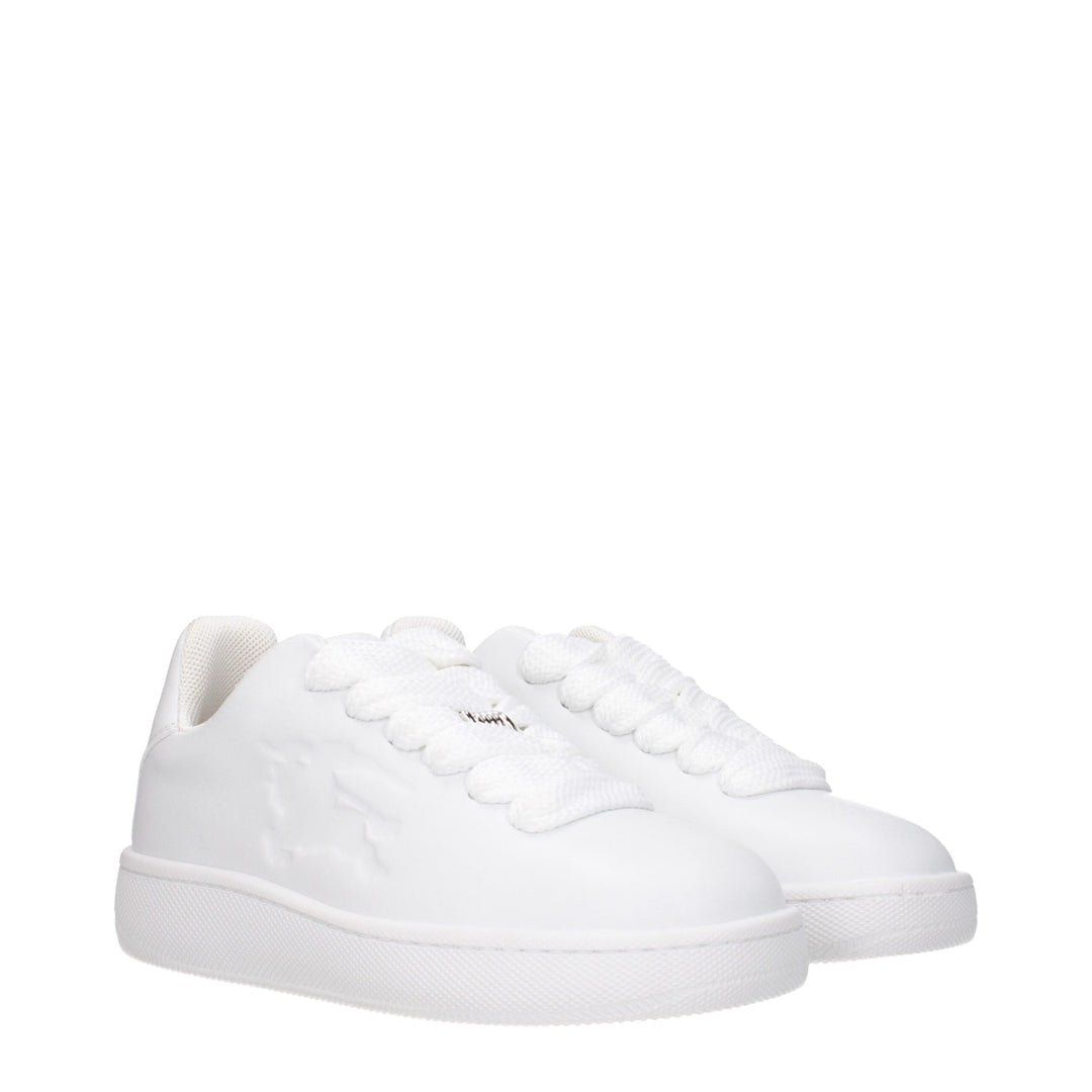 Burberry White Leather Low Tops