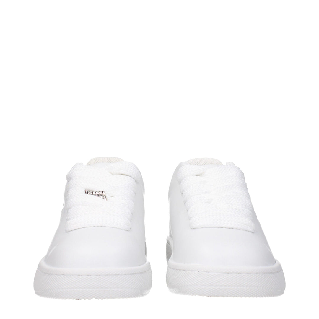 Burberry White Leather Low Tops