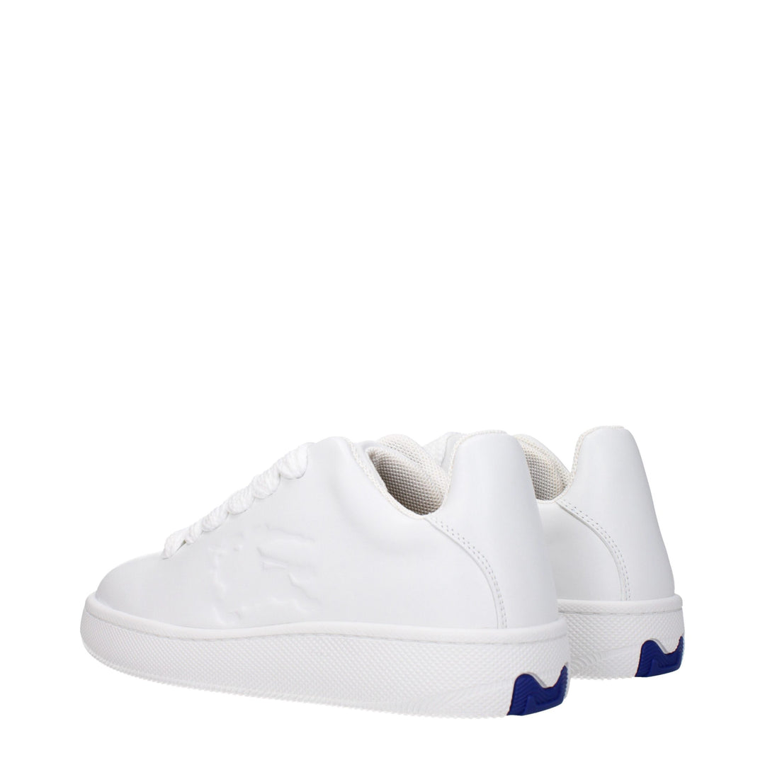 Burberry White Leather Low Tops