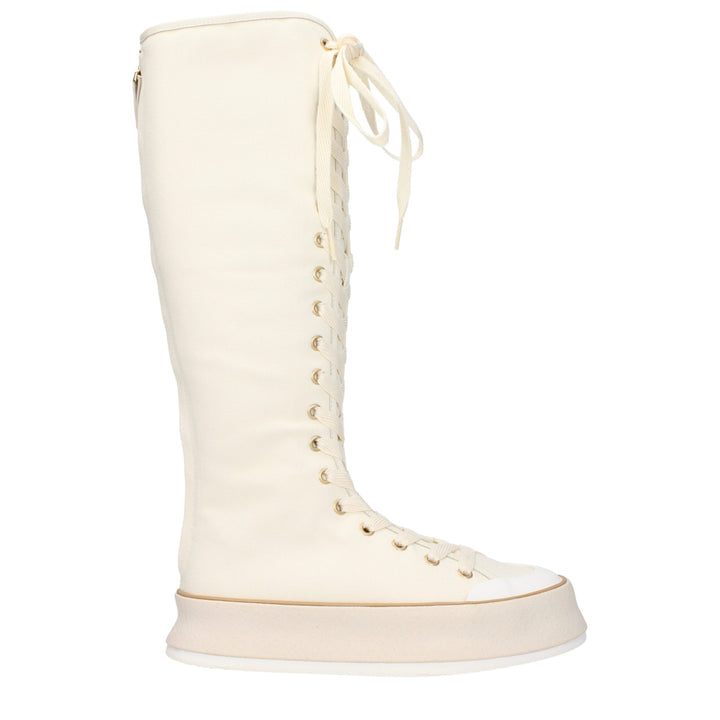 Beige Fabric Boot