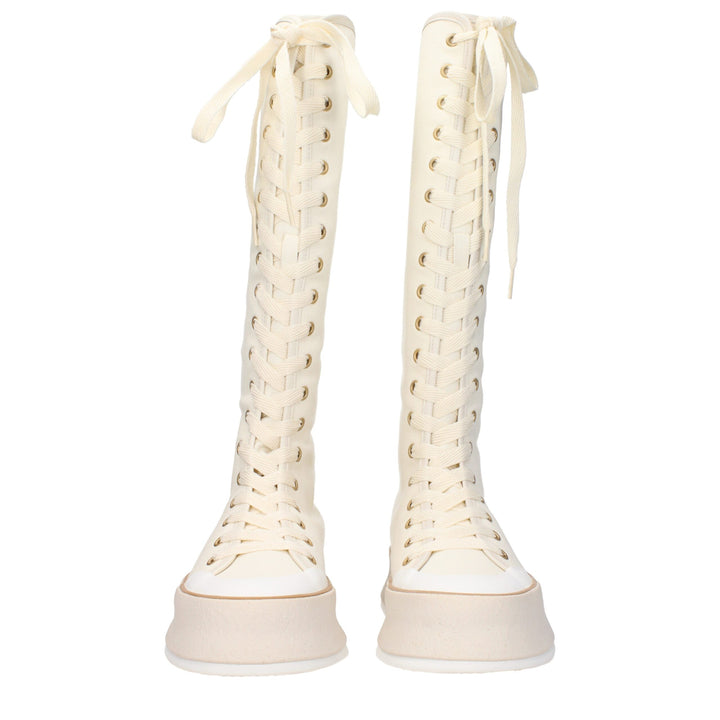 Beige Fabric Boot