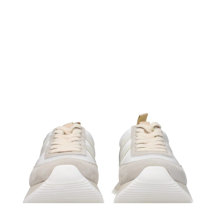 Moncler Beige Fabric Low Tops