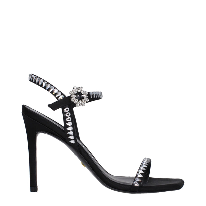 Black Satin Sandal