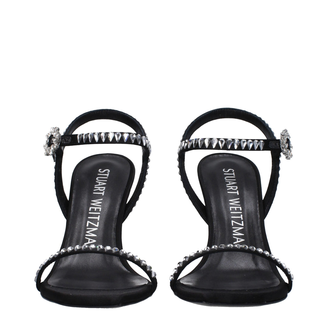 Black Satin Sandal