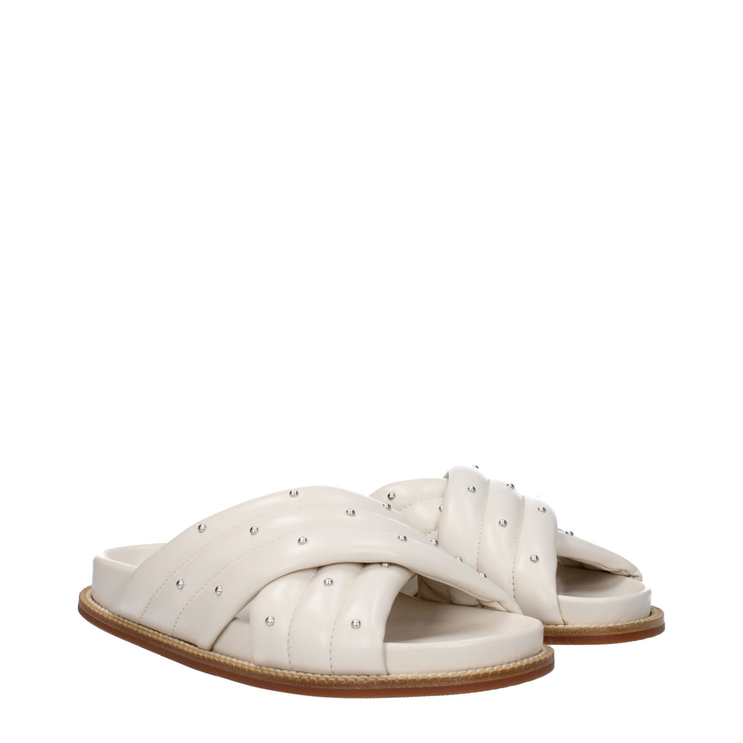 Beige Leather Slipper