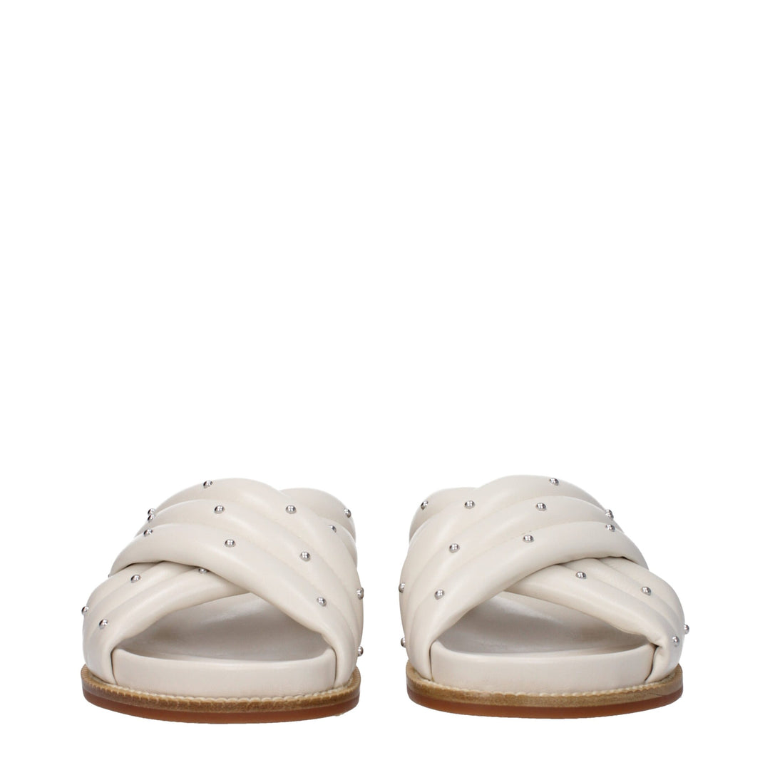 Beige Leather Slipper