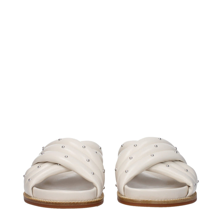 Beige Leather Slipper