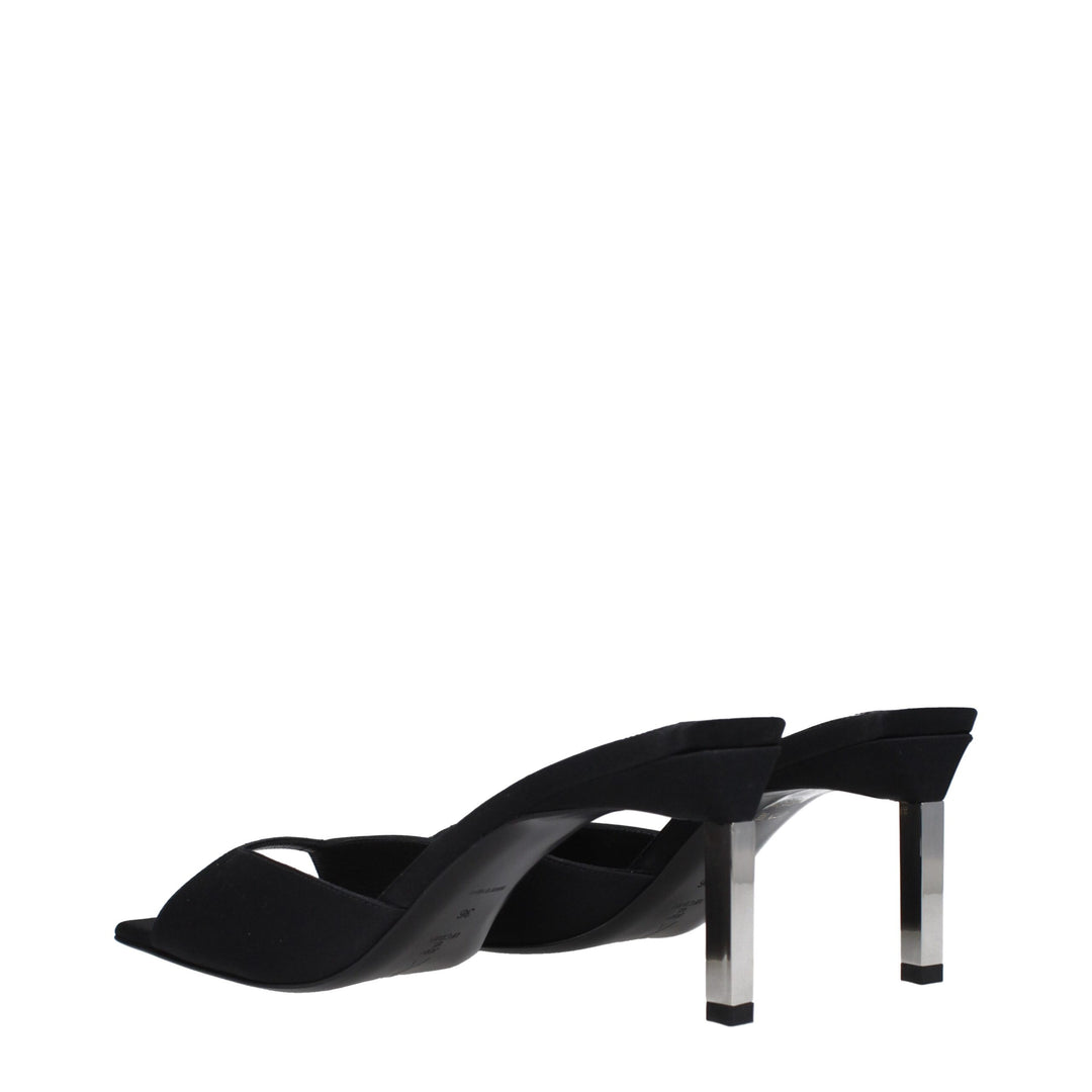 Black Satin Sandal