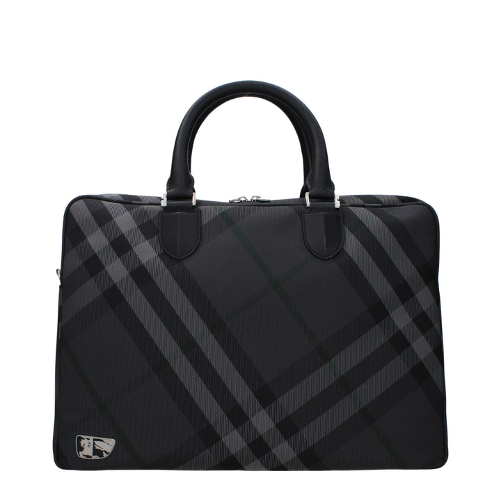 Burberry Gray Fabric Business And Laptop Bags