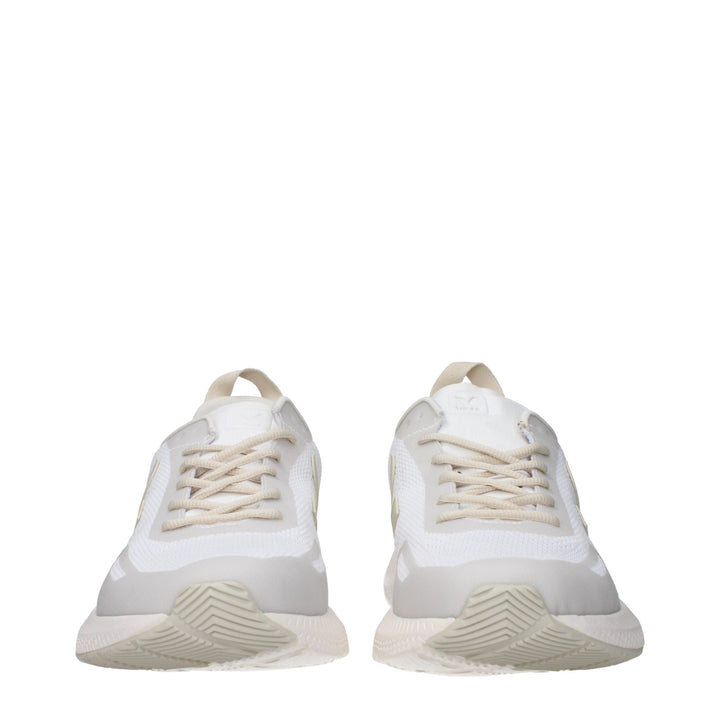 White Fabric Athletic Sneakers
