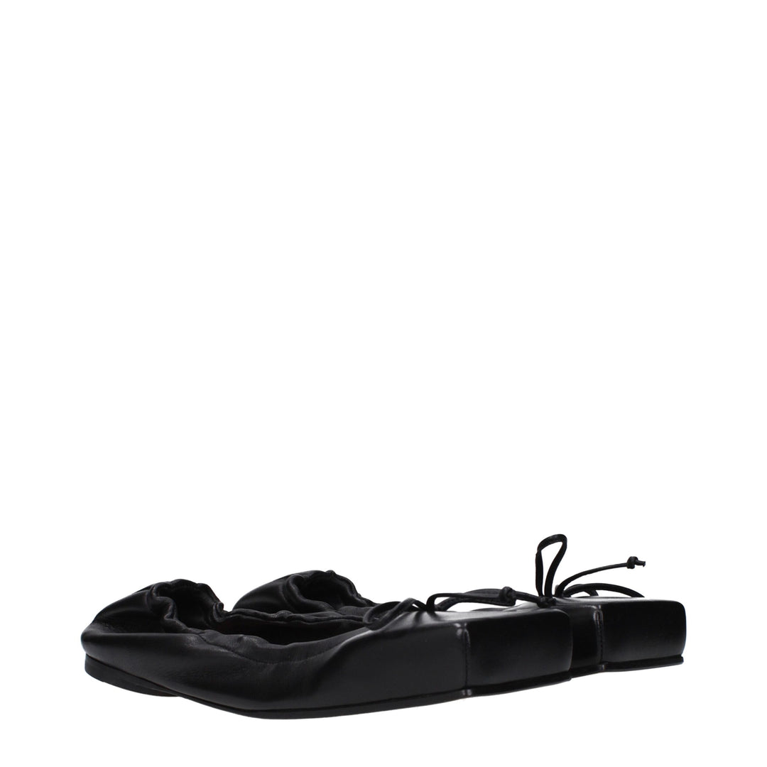 Black Leather Ballet Flat