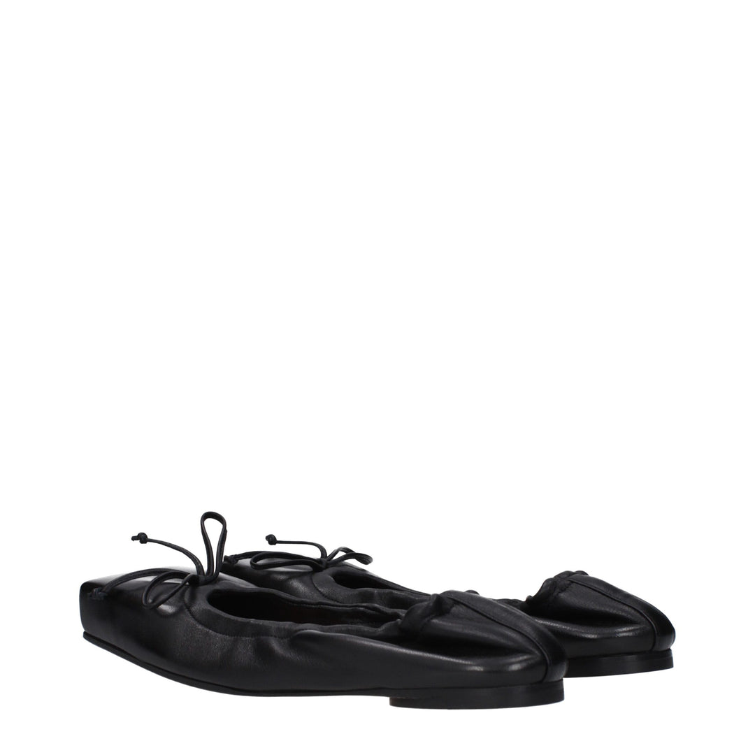Black Leather Ballet Flat