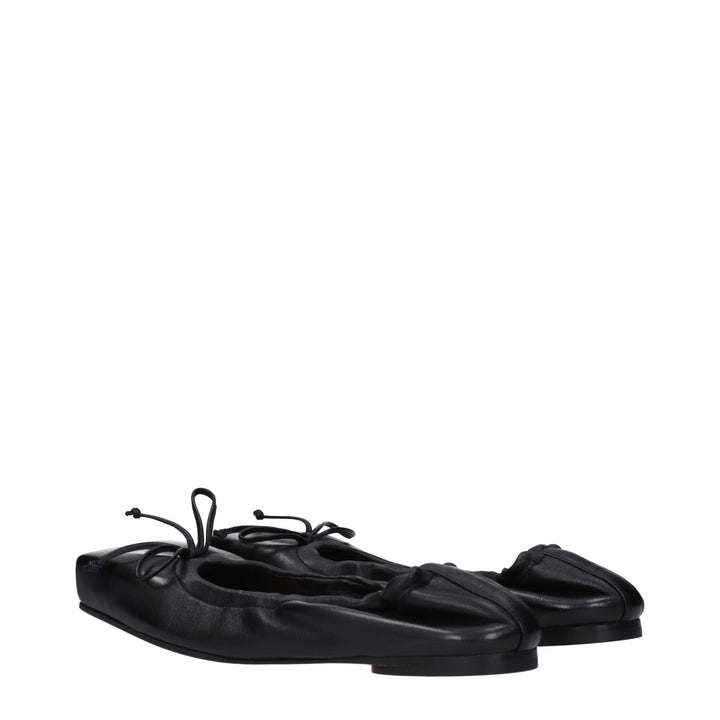Black Leather Ballet Flat