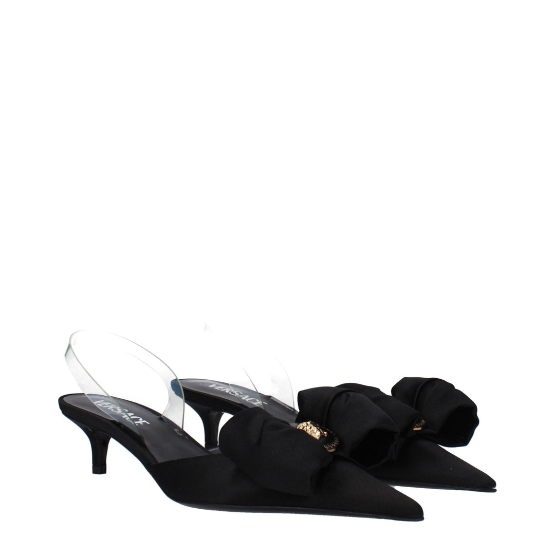 Black Satin Sandal