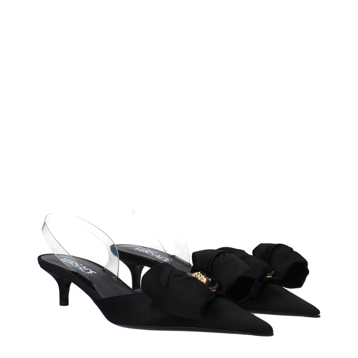 Black Satin Sandal
