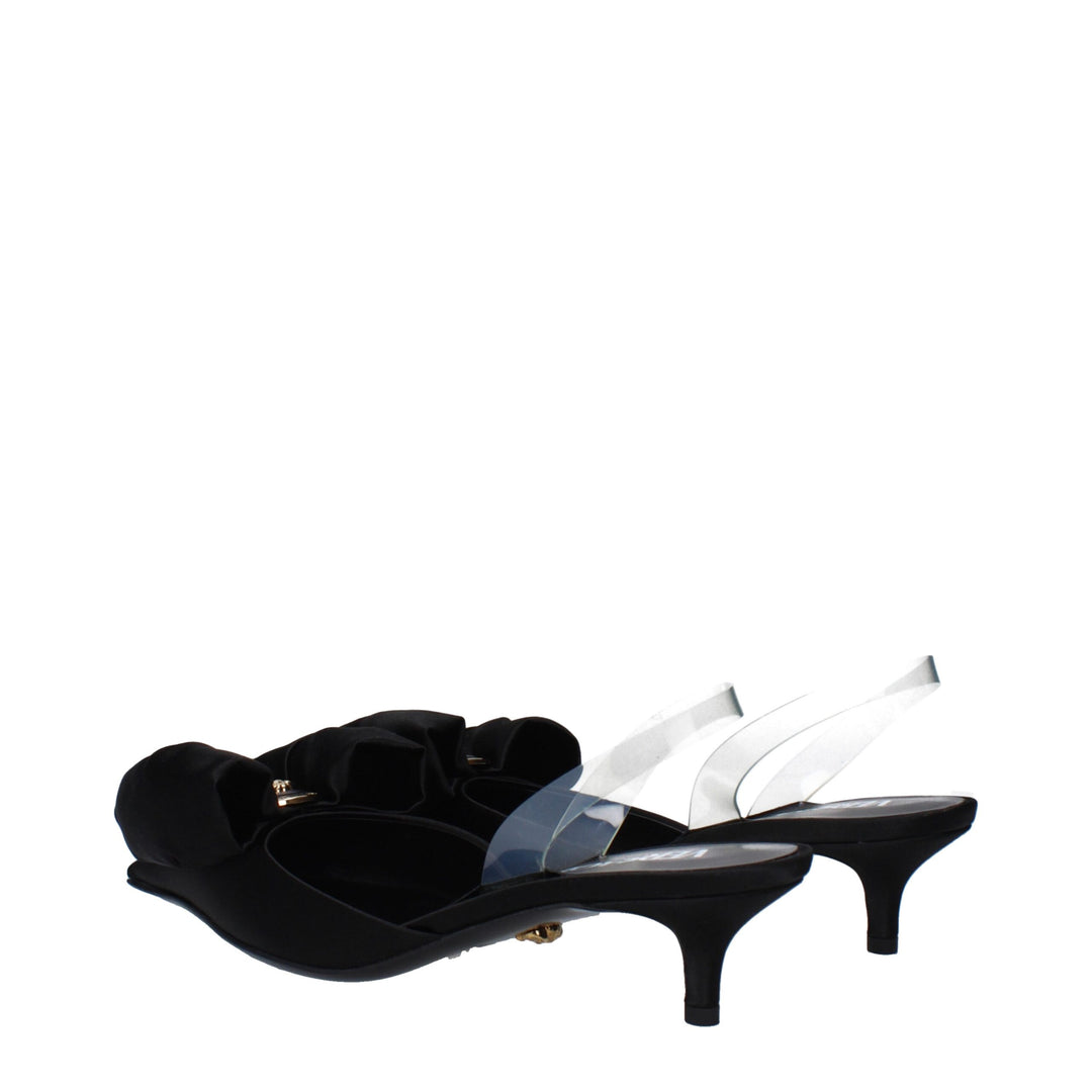 Black Satin Sandal