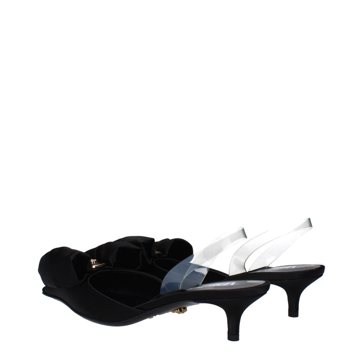 Black Satin Sandal