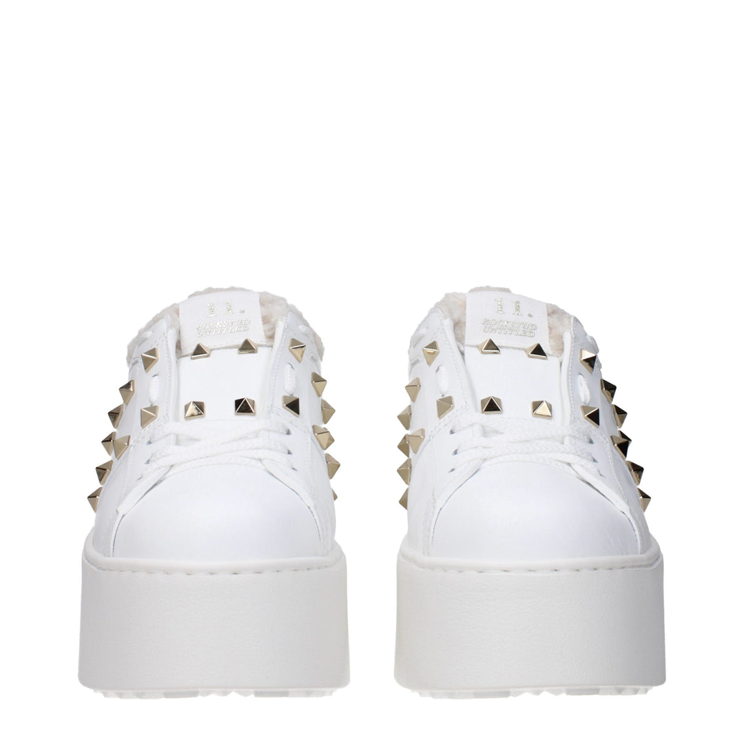 White Leather Platform Sneakers