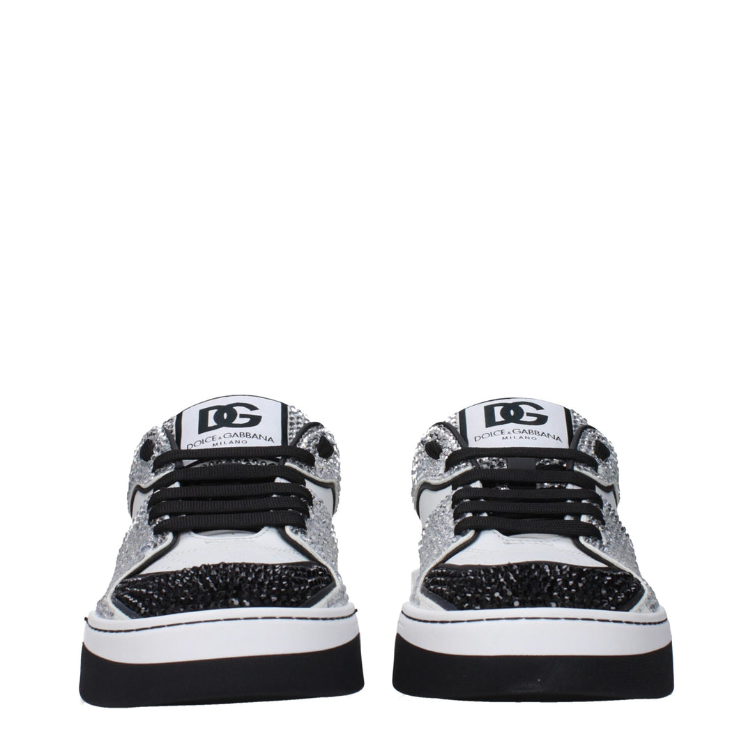 Dolce & Gabbana White Leather Low Tops