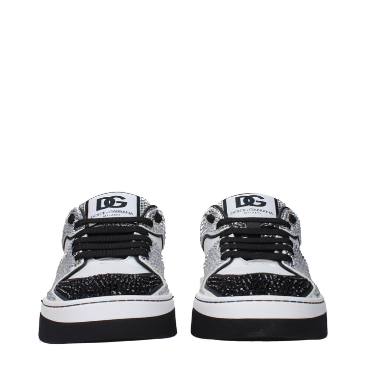 Dolce & Gabbana White Leather Low Tops