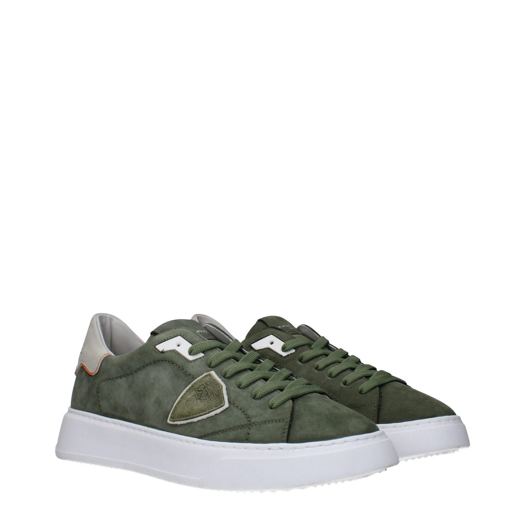 Green Leather Sneakers