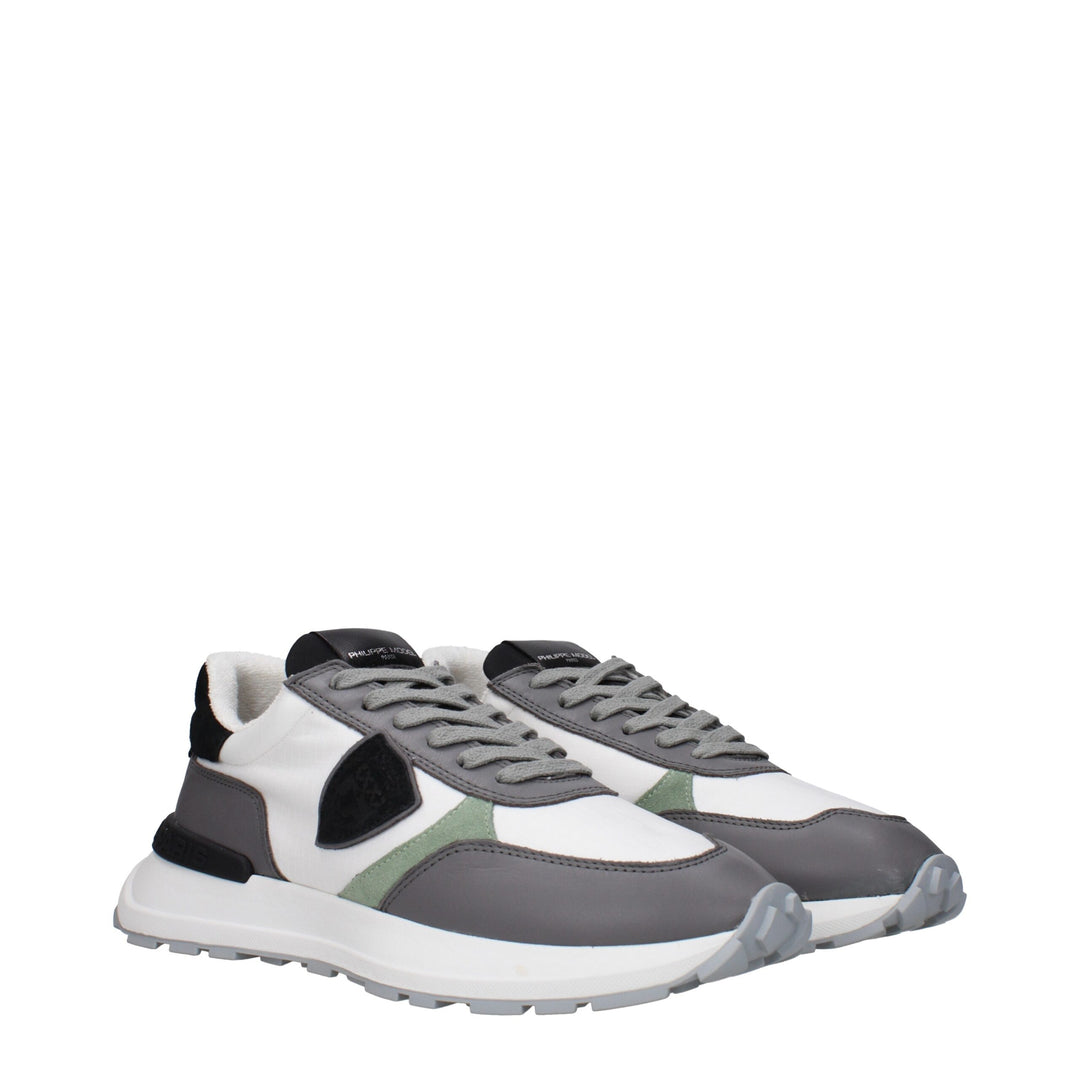 White Fabric Sneakers