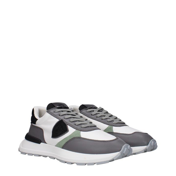 White Fabric Sneakers