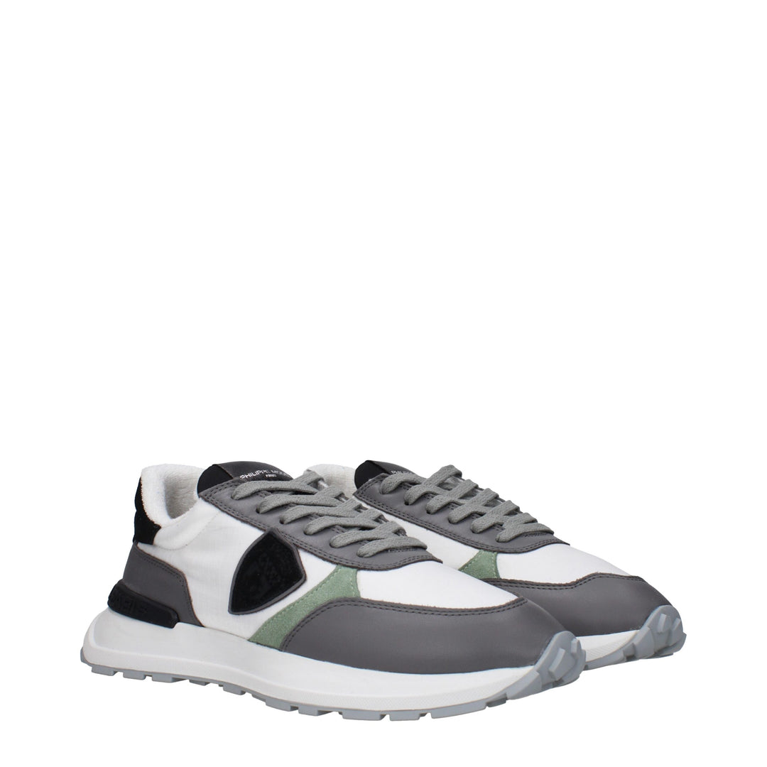 White Fabric Sneakers