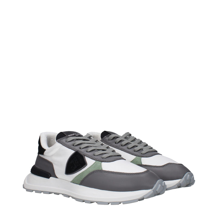 White Fabric Sneakers