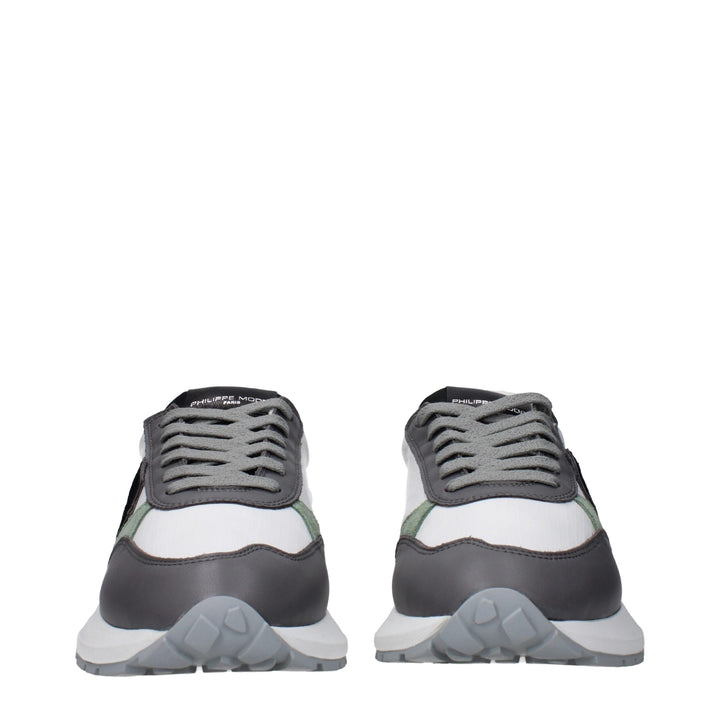 White Fabric Sneakers