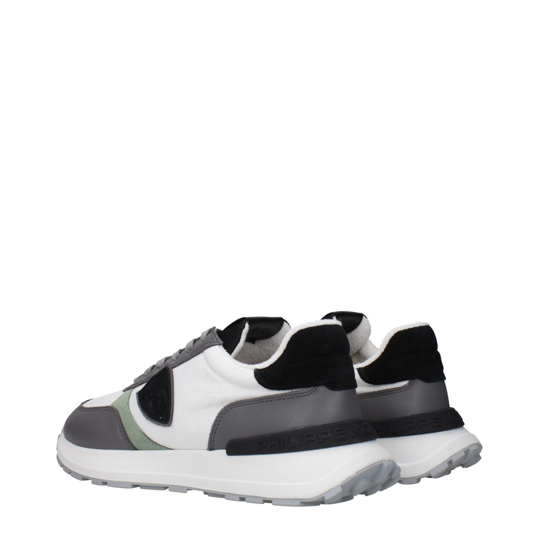 White Fabric Sneakers