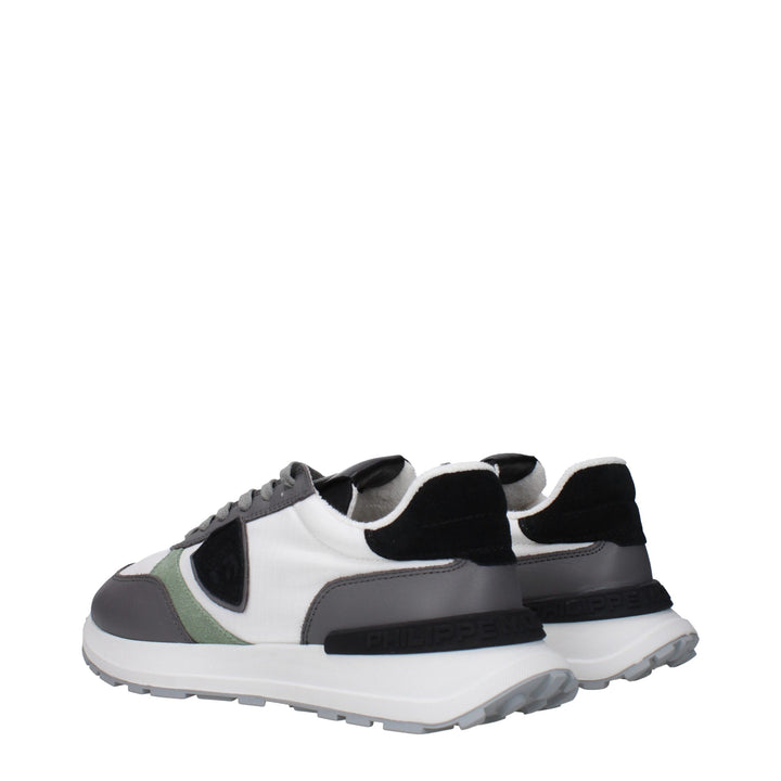 White Fabric Sneakers