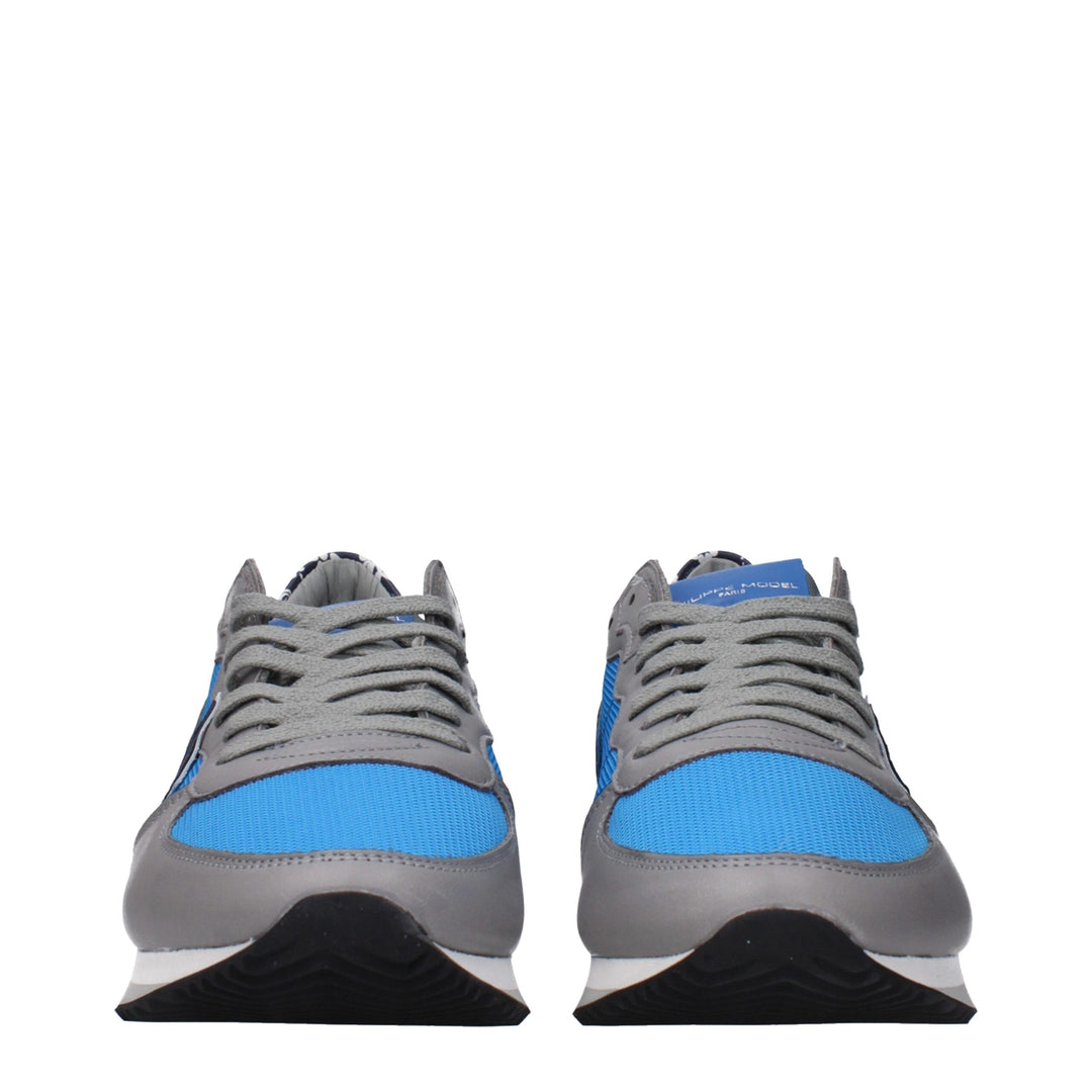 Blue Fabric Sneakers