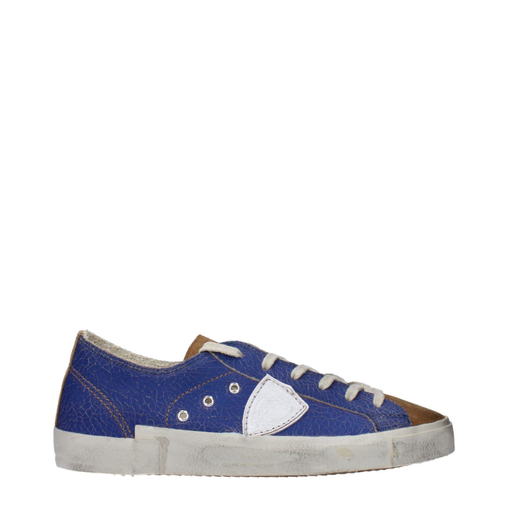 Blue Leather Sneakers
