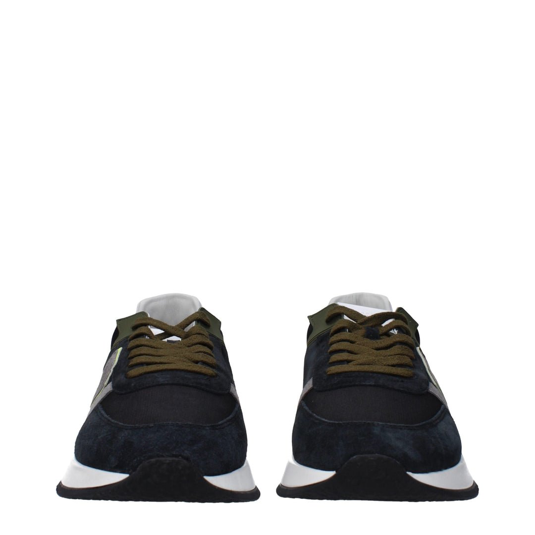 Blue Leather Sneakers