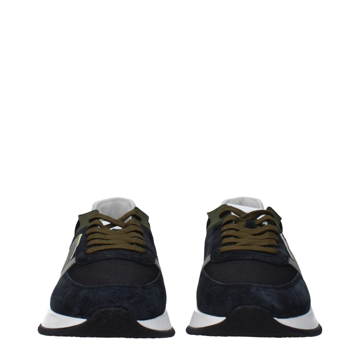 Blue Leather Sneakers